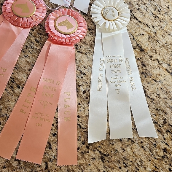 5 Vintage 1966 1967 equestrian Santa Fe horse show award ribbons rosettes - Picture 7 of 14
